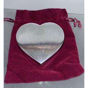Pottery Barn Silver Plated Heart Shaped Trinket Box